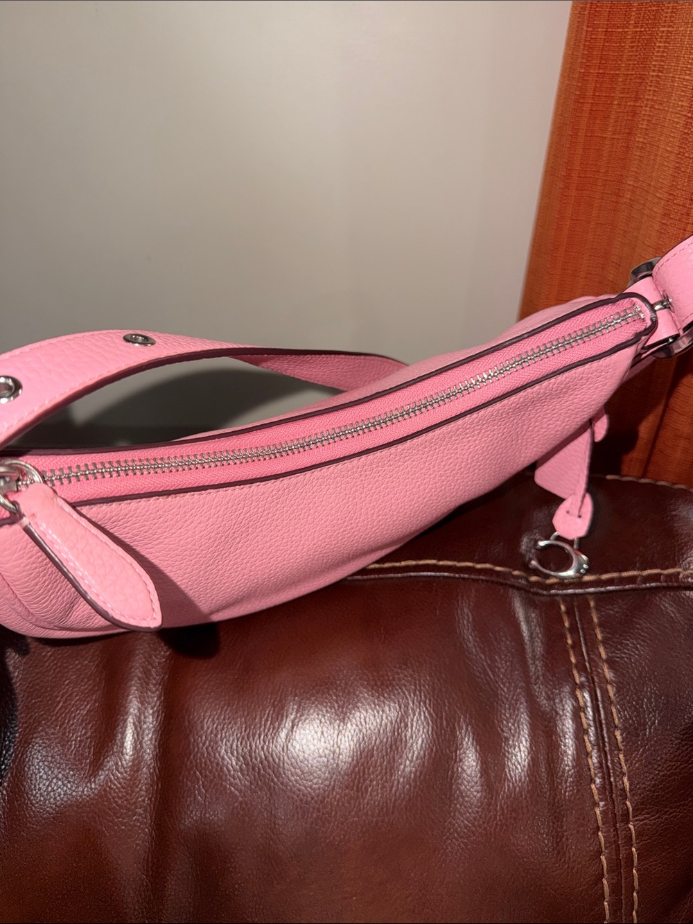 ‼️Coach Luna Pink Leather Shoulder Bag - Picture 13 of 16